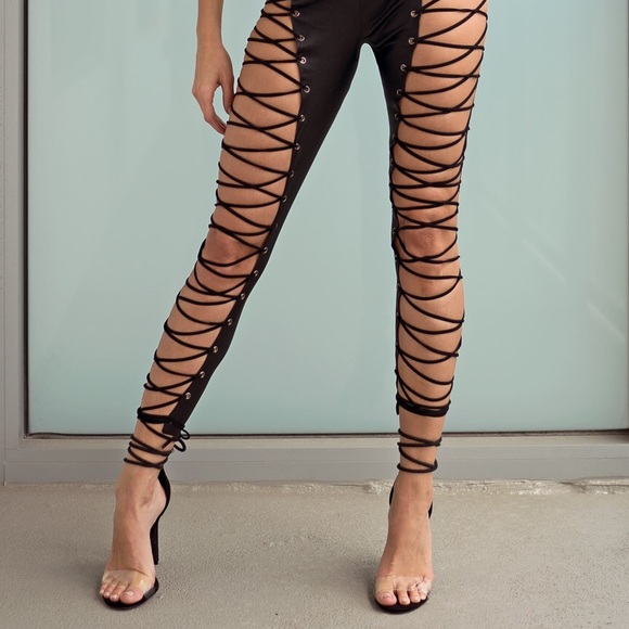 SOLD OUT Clear Strap Lace Up HighHeels - Picture 7 of 7